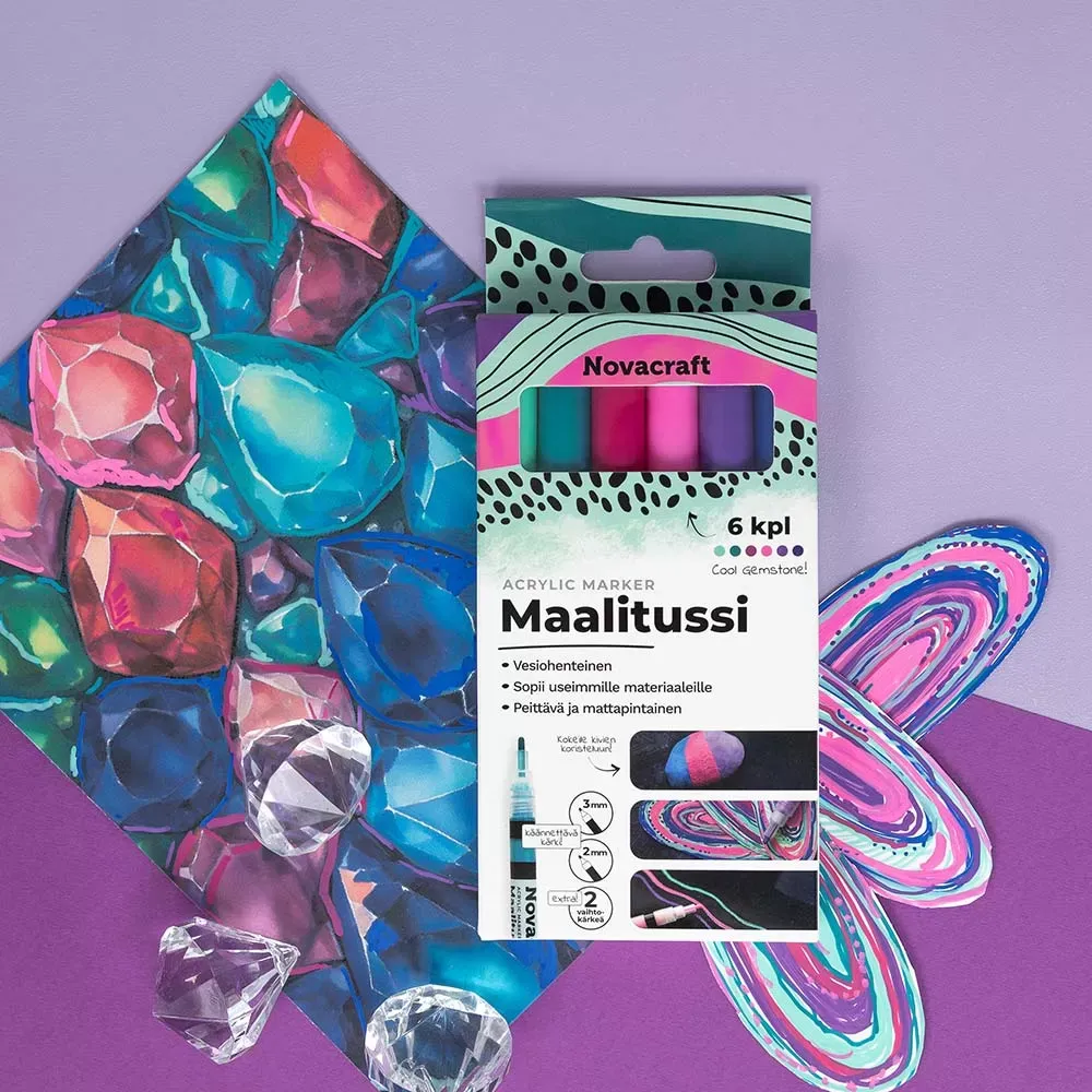 Maalitussi 6 kpl Cool Gemstone