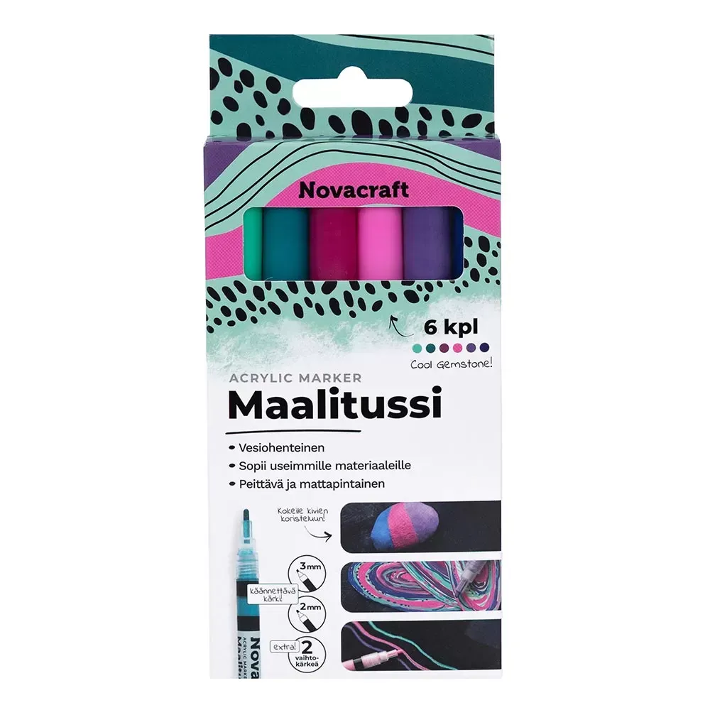 Maalitussi 6 kpl Cool Gemstone