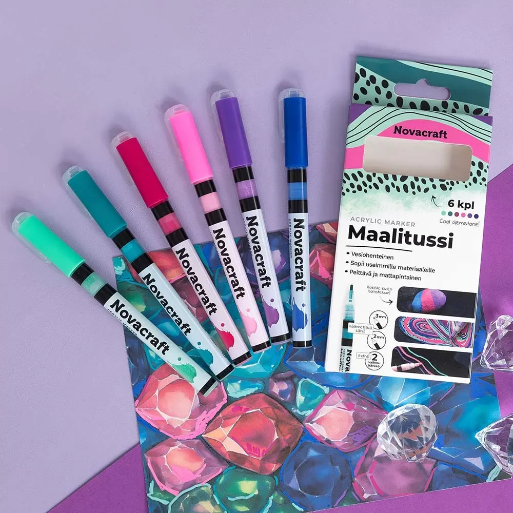 Maalitussi 6 kpl Cool Gemstone