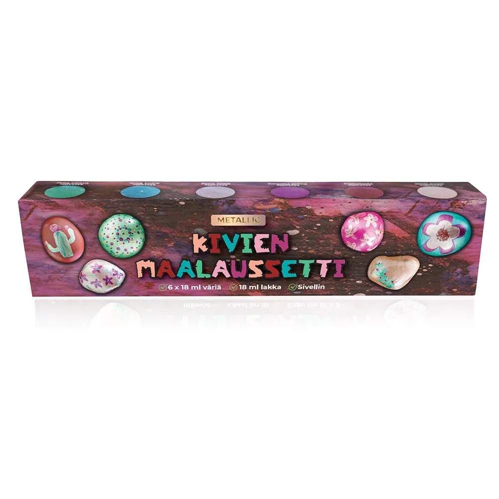 Kivien maalaussetti METALLIC