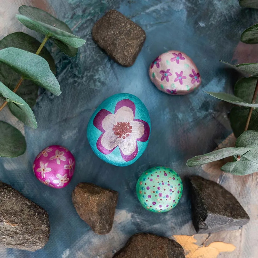 Kivien maalaussetti METALLIC