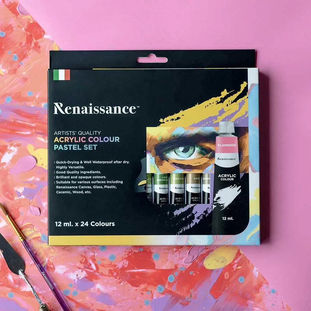 Akryylivärit 24 x 12 ml, pastellisävyt