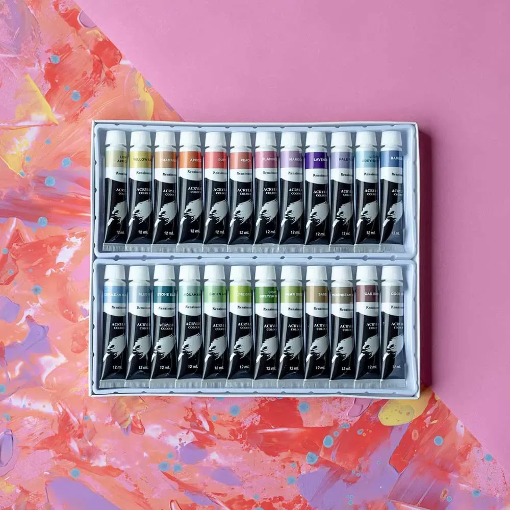 Akryylivärit 24 x 12 ml, pastellisävyt