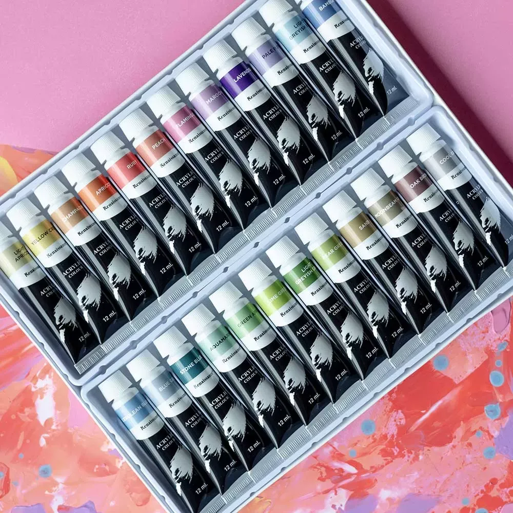 Akryylivärit 24 x 12 ml, pastellisävyt
