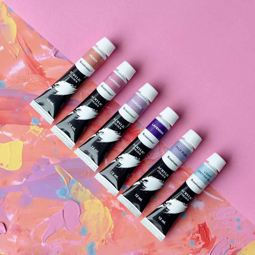 Akryylivärit 24 x 12 ml, pastellisävyt
