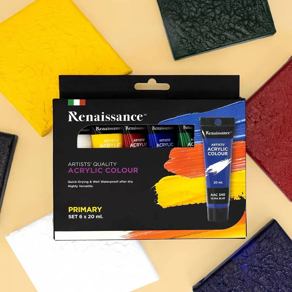 Akryylivärit 6 x 20 ml, perusvärit