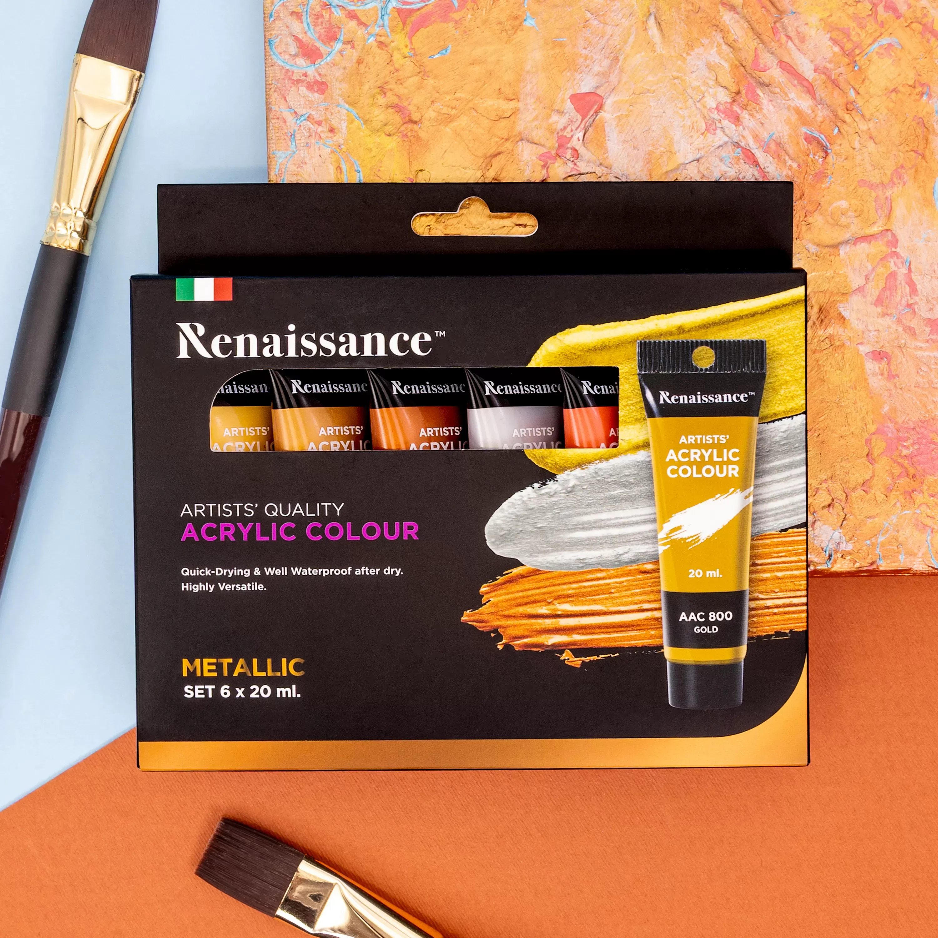 Akryylivärit 6 x 20 ml, metallic