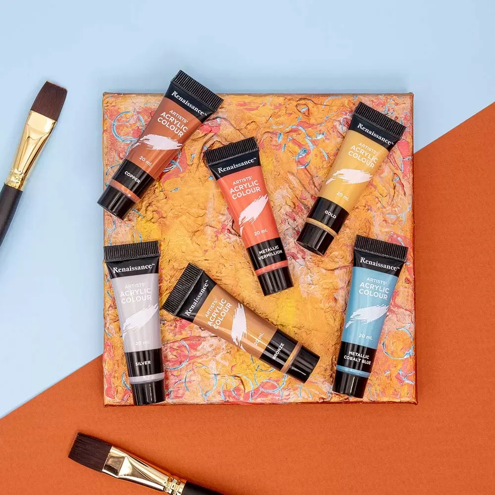 Akryylivärit 6 x 20 ml, metallic