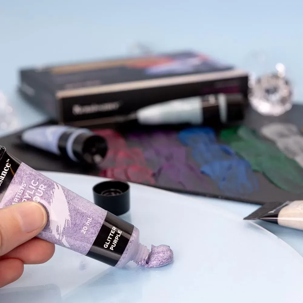 Akryylivärit 6 x 20 ml, glitter