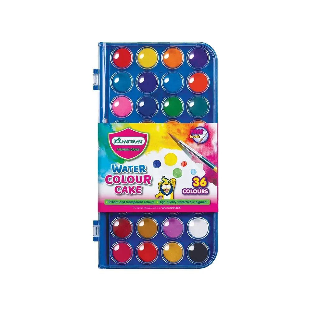 Vesivärit 36 kirkasta väriä, muovirasia