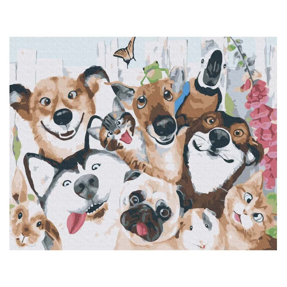 Numeromaalaus selfie eläimet