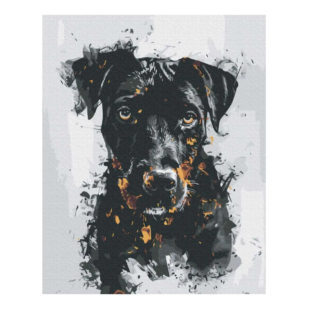 Numeromaalaus musta koira