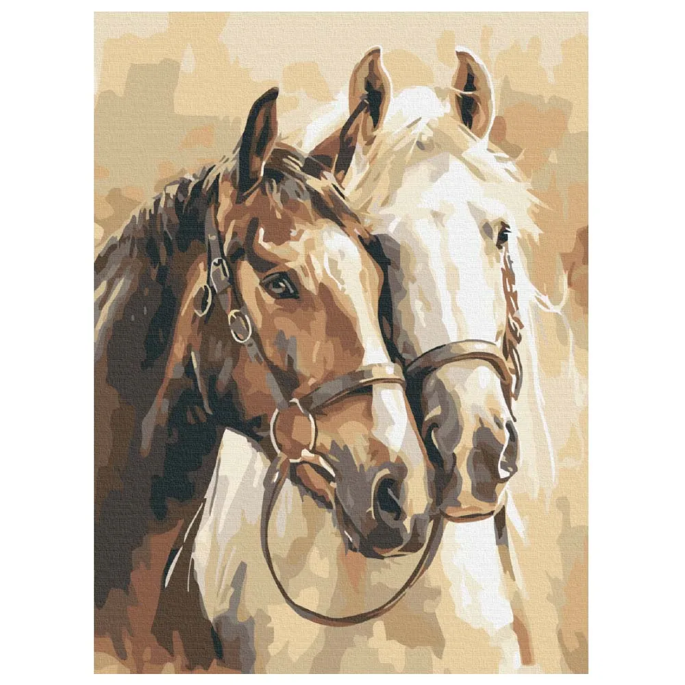 Numeromaalaus kaksi hevosta